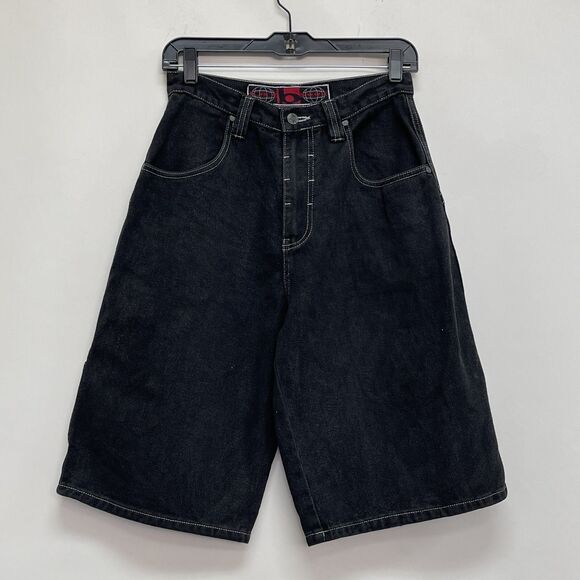 B One Soul Boys Denim Jeans Shorts Large 16 18 Patch - Picture 1 of 5